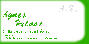 agnes halasi business card