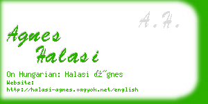 agnes halasi business card